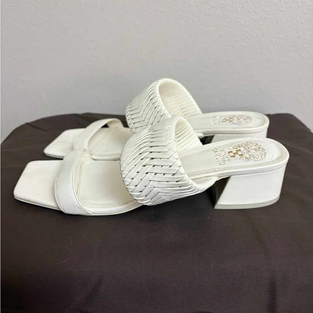 Vince‎ Camuto White Shamira Woven Sandals Women’s 10 Y2K Style